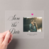 Invitations En Acrylique Romantic Photo Save the Date (In situ (ordinateur de poche))