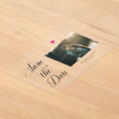 Invitations En Acrylique Romantic Photo Save the Date (Poser)