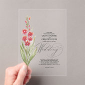 Invitations En Acrylique Romantic Soft Pink Flowers Summer Garden (In situ (ordinateur de poche))