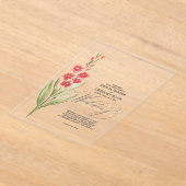 Invitations En Acrylique Romantic Soft Pink Flowers Summer Garden (Poser)