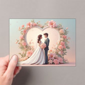 Invitations En Acrylique Romantic Wedding Couple Silhouette (In situ (ordinateur de poche))