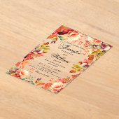 Invitations En Acrylique Romantique Automne Jardin Floral Mariage Script (Poser)