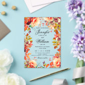 Invitations En Acrylique Romantique Automne Jardin Floral Mariage Script (Insitu (Mariage))