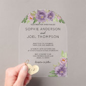 Invitations En Acrylique Romantique rustique Lilac Blooms Monogramme Mariag (In situ (ordinateur de poche))