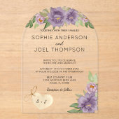 Invitations En Acrylique Romantique rustique Lilac Blooms Monogramme Mariag (Recto)