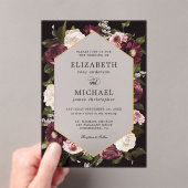 Invitations En Acrylique Romantique sombre Moody Mariage floral (In situ (ordinateur de poche))