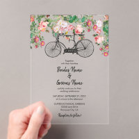 Romantique Vintage Vélo Fleurs & Oiseaux Mariage