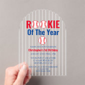 Invitations En Acrylique Rookie De L'Année Baseball 1er Anniversaire (In situ (ordinateur de poche))