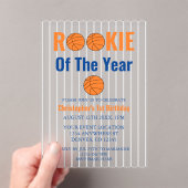 Invitations En Acrylique Rookie De L'Année Basket 1Er Anniversaire (In situ (ordinateur de poche))