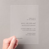Invitations En Acrylique Rosa Elegant Mariage moderne (In situ (ordinateur de poche))