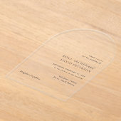 Invitations En Acrylique Rosa Elegant Mariage moderne (Poser)