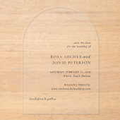 Invitations En Acrylique Rosa Elegant Mariage moderne Enregistrer la date (Recto)
