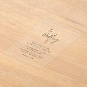 Invitations En Acrylique Rosalind Typographie moderne Mariage élégant (Poser)