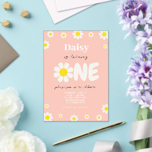 Invitations En Acrylique Rose bohémienne jolis fleurs de marguerite Premier