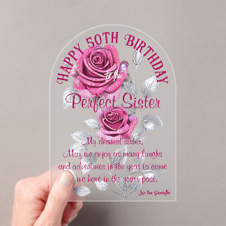 Invitations En Acrylique Rose d'argent rose parfait soeur acrylique anniver