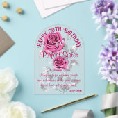 Invitations En Acrylique Rose d'argent rose parfait soeur acrylique anniver (Insitu (Mariage))