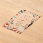 Invitations En Acrylique Rose de cannelle or Quinceañera robe de coing flor (Poser)