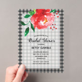 Invitations En Acrylique Rose Élégante sur Mariage Thème Gingham (In situ (ordinateur de poche))