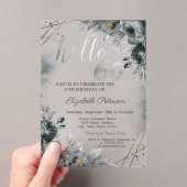 Invitations En Acrylique Rose foncé Vert 60e anniversaire (In situ (ordinateur de poche))