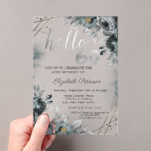 Invitations En Acrylique Rose foncé Vert 60e anniversaire