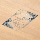 Invitations En Acrylique Rose foncé Vert 60e anniversaire (Poser)