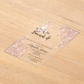 Invitations En Acrylique Rose Gold Drives Brunch & Bubbly Fête des mariées (Poser)