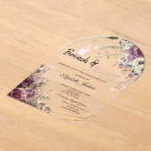 Invitations En Acrylique Rose Gold Drives Fête des mariées florale (Poser)