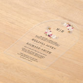 Invitations En Acrylique Rose Gold Dusty Pink Floral Wedding (Poser)