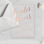 Invitations En Acrylique Rose moderne  Gold Couples Wedding shower<br><div class="desc">Célébrez en style avec ces invitations élégantes et très tendance wedding shower acrylique. Ce design est facile à personnaliser avec votre libellé d'événement spécial et vos invités seront ravis quand ils reçoivent ces invitations fabuleux.</div>