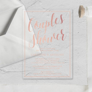 Invitations En Acrylique Rose moderne  Gold Couples Wedding shower