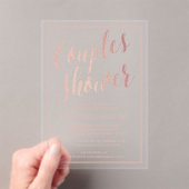 Invitations En Acrylique Rose moderne  Gold Couples Wedding shower (In situ (ordinateur de poche))