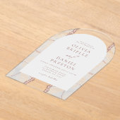 Invitations En Acrylique Rose moderne Or Blanc Agate Mariage Élégant (Poser)