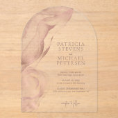 Invitations En Acrylique Rose or moderne abstrait mariage élégant (Recto)