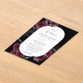 Invitations En Acrylique Rose rouge Halloween chauves-souris Mariage noir (Poser)