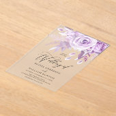 Invitations En Acrylique Rose violet enchanté Mariage moderne (Poser)