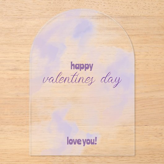 Invitations En Acrylique Rose - Violet Saint-Valentin (Recto)
