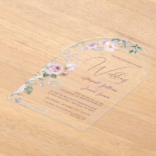 Invitations En Acrylique Roses Arch Wedding (Poser)