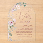 Invitations En Acrylique Roses Arch Wedding (Recto)