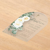 Invitations En Acrylique Roses blanches élégantes Eucalyptus Fille Florale  (Poser)