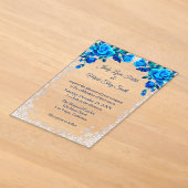 Invitations En Acrylique Roses Flocon de Neige Bleu Clair Noël (Poser)