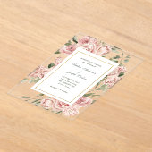 Invitations En Acrylique Roses roses romantiques et or | Mariage (Poser)