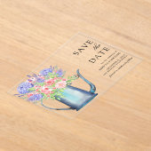 Invitations En Acrylique Roses roses violettes Hydrangea Mariage Enregistre (Poser)