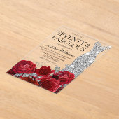 Invitations En Acrylique Roses rouges Roses Diamond habillées femmes 70e fê (Poser)