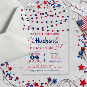 Invitations En Acrylique Rouge, Blanc & Deux ! Fête d'anniversaire pour les