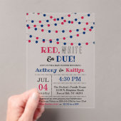 Invitations En Acrylique Rouge, Blanc & Due ! baby shower 4 juillet (In situ (ordinateur de poche))