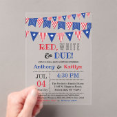 Invitations En Acrylique Rouge, Blanc & Due ! baby shower 4 juillet (In situ (ordinateur de poche))