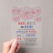Invitations En Acrylique Rouge, Blanc & Due ! baby shower 4 juillet (In situ (ordinateur de poche))