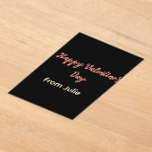 Invitations En Acrylique Rouge noir joyeuse Saint-Valentin de nom stylé (Poser)