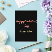 Invitations En Acrylique Rouge noir joyeuse Saint-Valentin de nom stylé (Insitu (Mariage))