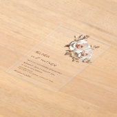 Invitations En Acrylique Rouge Or Rose 3D Fleurs Simple (Poser)